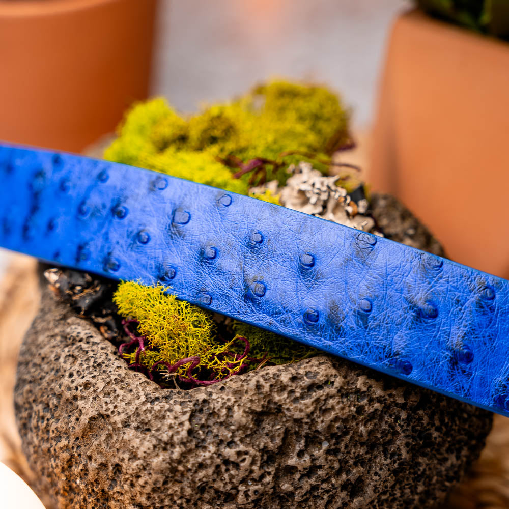 Marco Di Milano Ostrich Quill Belt Electric Blue