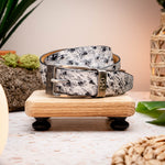 Marco Di Milano Ostrich Quill Belt Antique Newspaper