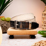 Marco Di Milano Crocodile & Cobra Belt Bone / Black