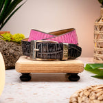 Marco Di Milano Crocodile & Cobra Belt Pink / Grey