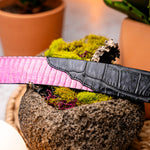 Marco Di Milano Crocodile & Cobra Belt Pink / Grey