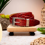 Marco Di Milano Crocodile Belt Antique Red