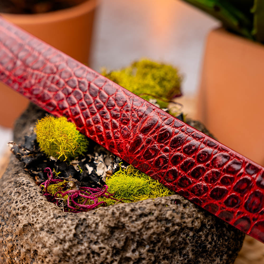 Marco Di Milano Crocodile Belt Antique Red