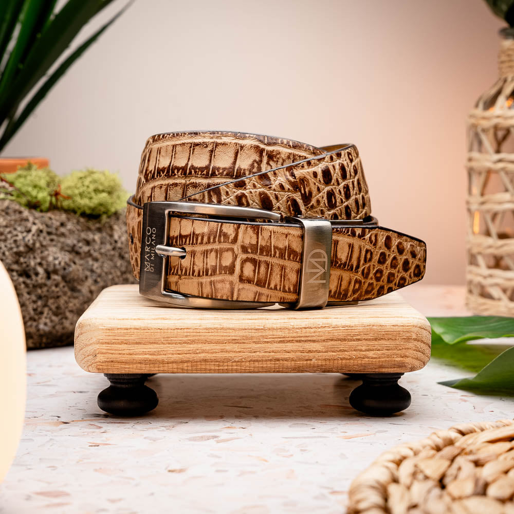 Marco Di Milano Crocodile Belt Antique Orix
