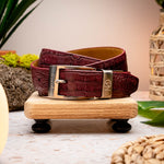 Marco Di Milano Crocodile Belt Wine