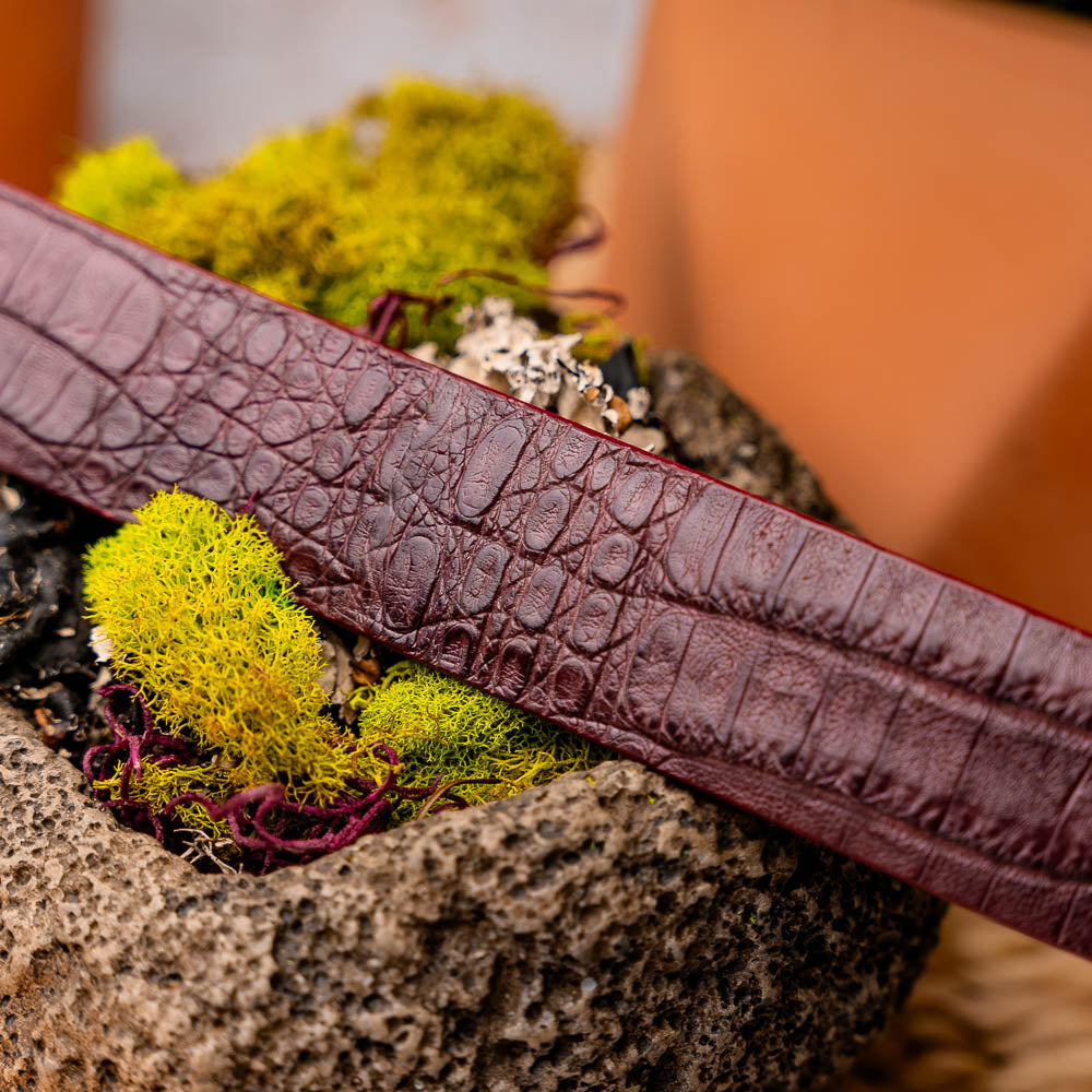 Marco Di Milano Crocodile Belt Wine