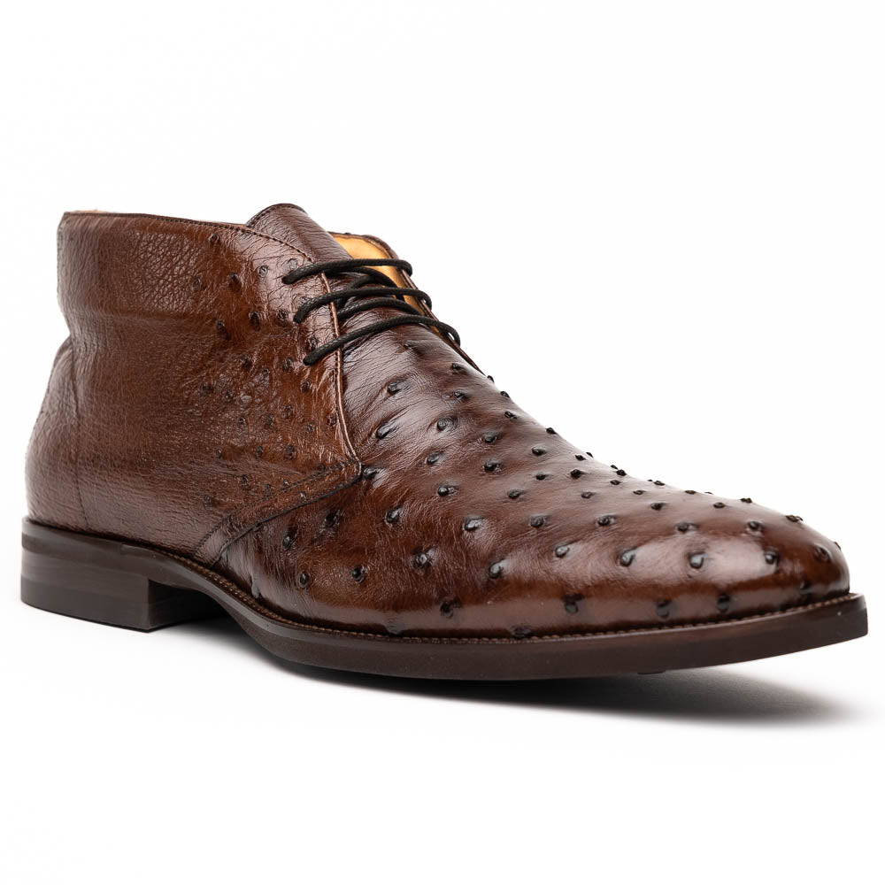 Zelli Marco Ostrich Chukka Boots Brown (43-594-CGN)