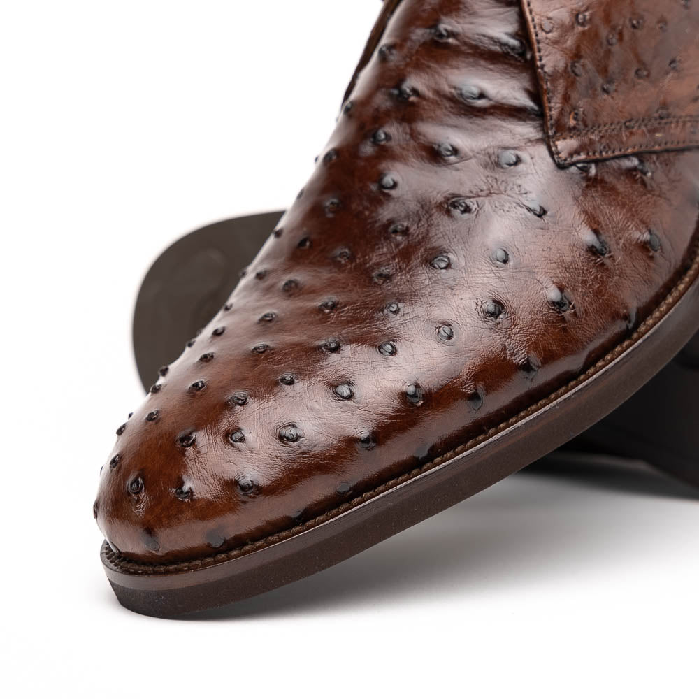 Zelli Marco Ostrich Chukka Boots Brown (43-594-CGN)