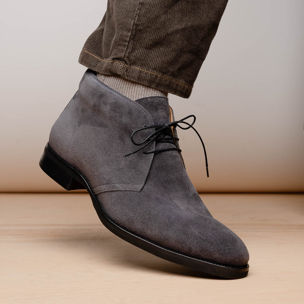 Zelli Marco Italian Suede Chukka Boots Grey (46-592-GRY)