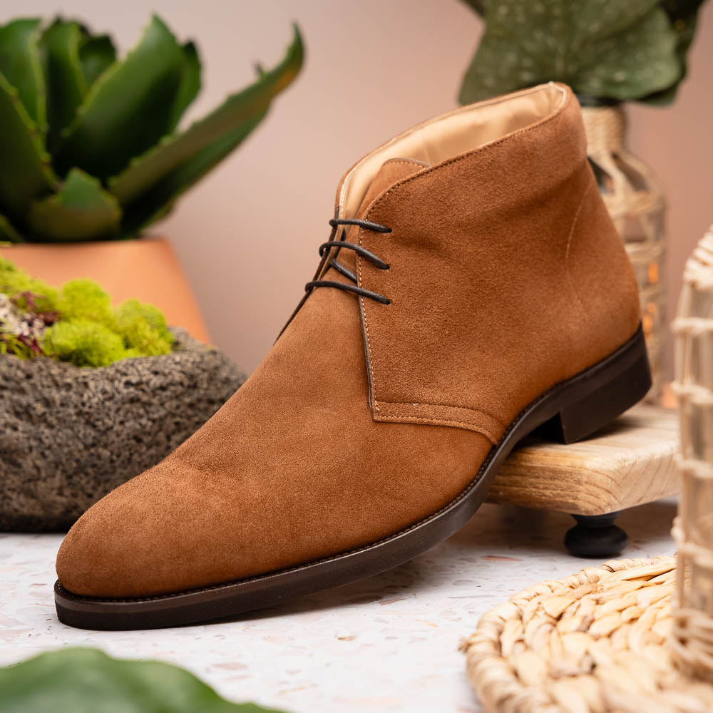 Zelli Marco Italian Suede Chukka Boots Tobacco (46-592-TOB)
