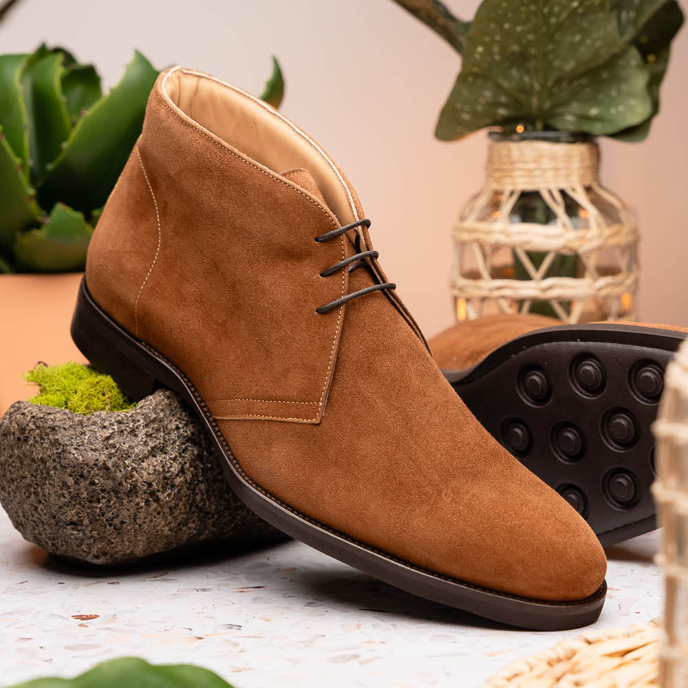 Zelli Marco Italian Suede Chukka Boots Tobacco (46-592-TOB)