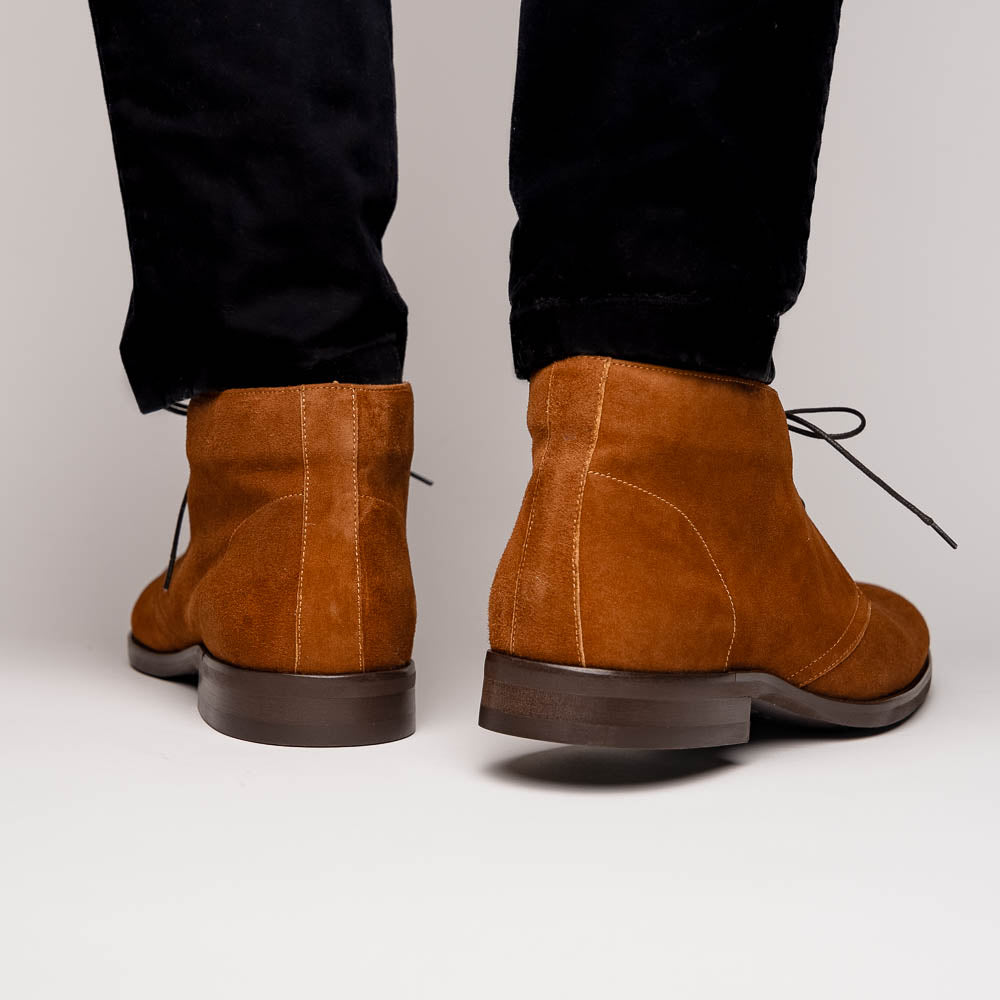 Zelli Marco Italian Suede Chukka Boots Tobacco (46-592-TOB)