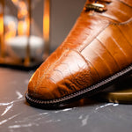 Belvedere Mare Ostrich/Eel Shoes Camel (2P7)