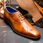 Belvedere Mare Ostrich/Eel Shoes Camel (2P7)