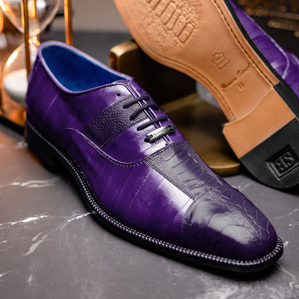 Belvedere Mare Ostrich/Eel Shoes Purple (2P7)