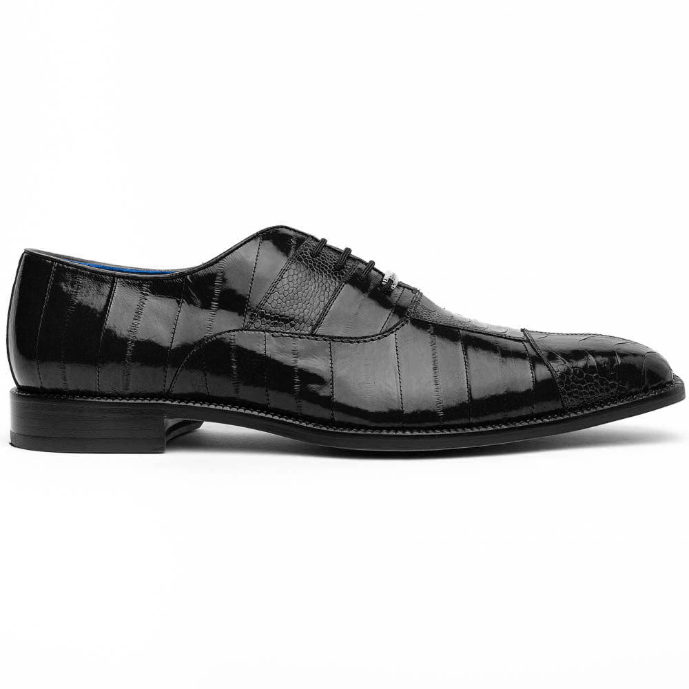 Belvedere Mare Ostrich/Eel Shoes Black