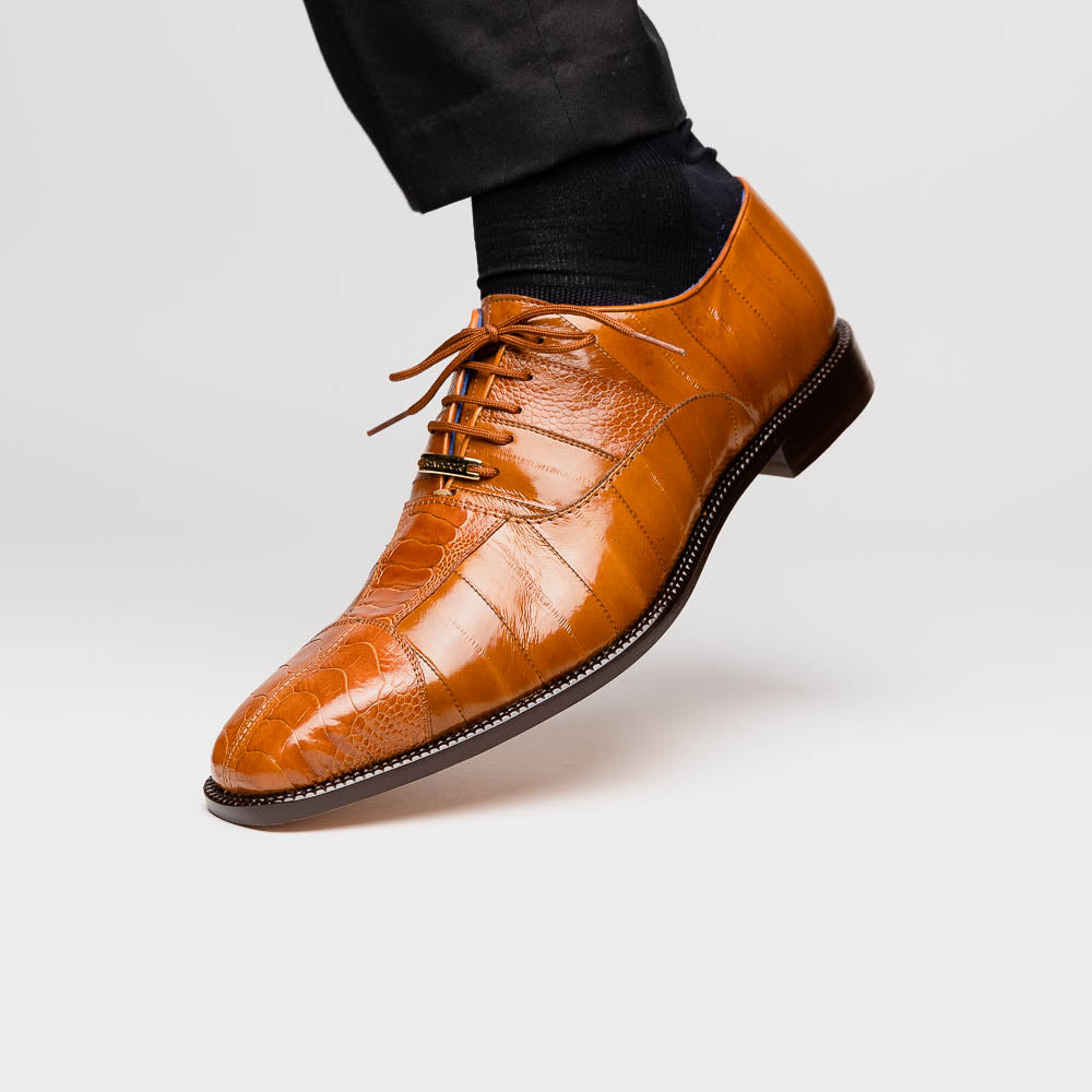 Belvedere Mare Ostrich/Eel Shoes Camel (2P7)