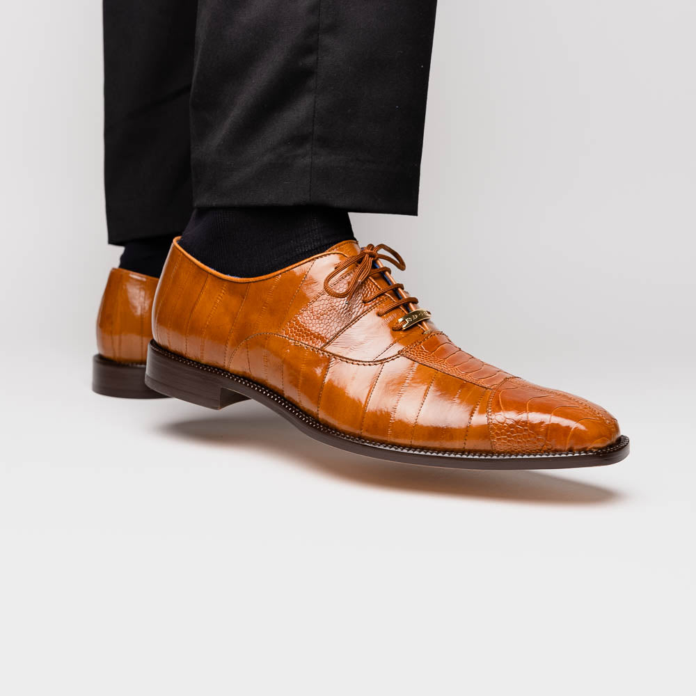 Belvedere Mare Ostrich/Eel Shoes Camel (2P7)