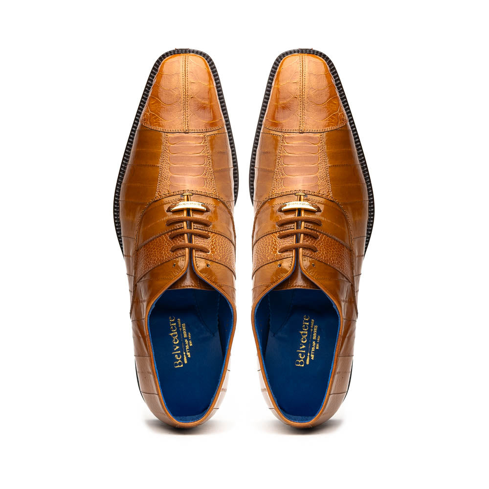 Belvedere Mare Ostrich/Eel Shoes Camel (2P7)
