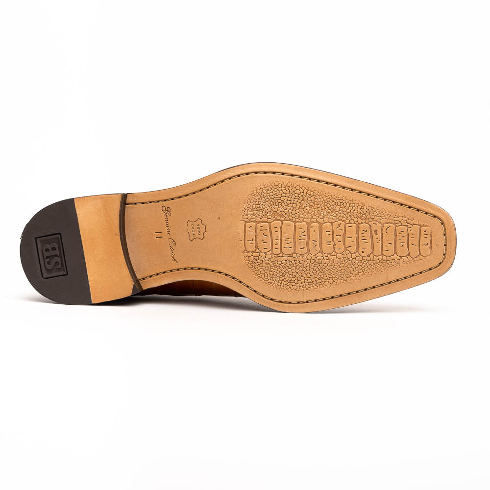 Belvedere Mare Ostrich/Eel Shoes Camel (2P7)