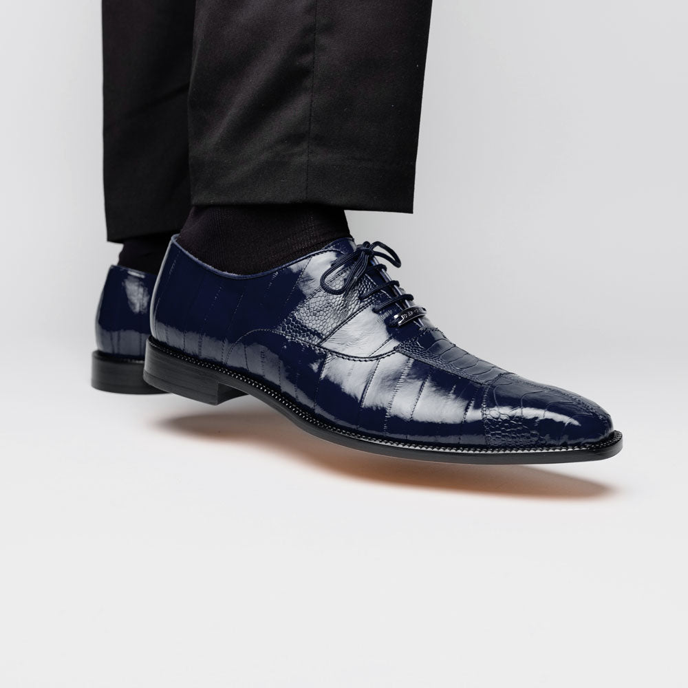 Belvedere Mare Ostrich/Eel Shoes Navy (2P7)