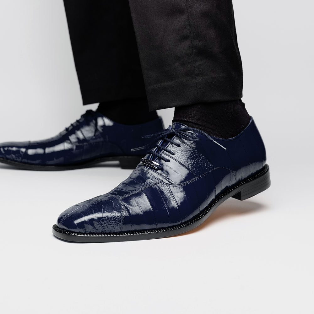 Belvedere Mare Ostrich/Eel Shoes Navy (2P7)