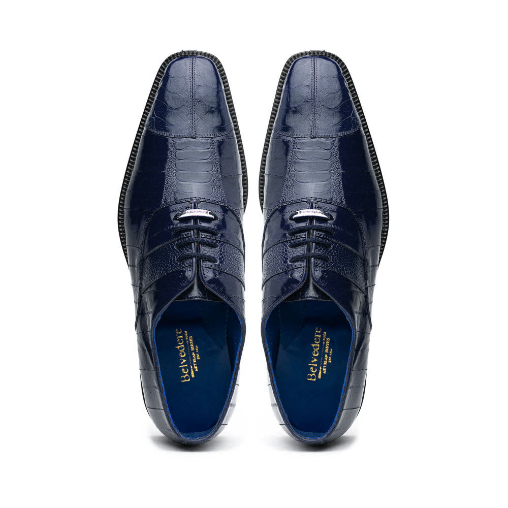 Belvedere Mare Ostrich/Eel Shoes Navy (2P7)