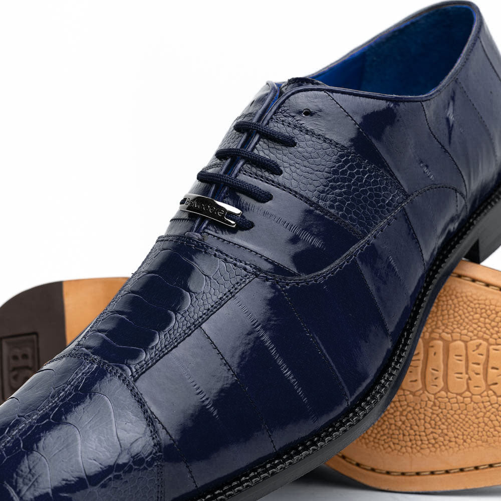 Belvedere Mare Ostrich/Eel Shoes Navy (2P7)