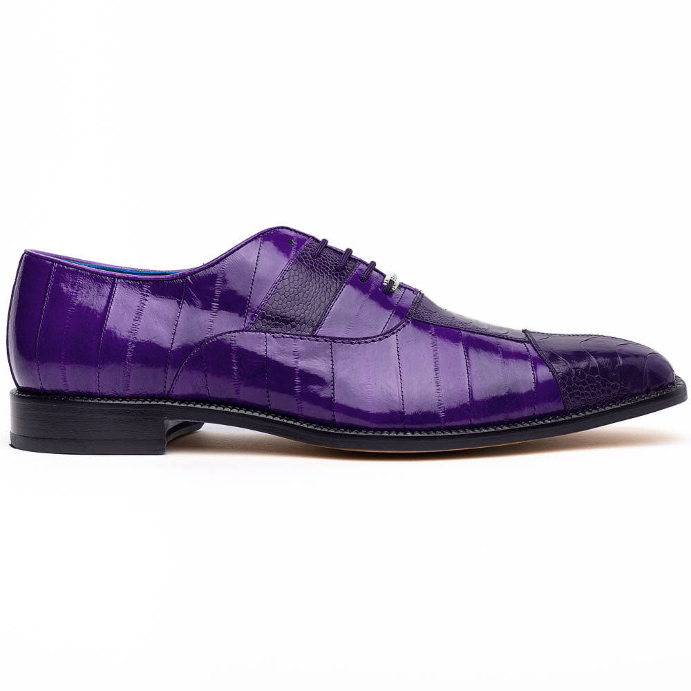 Belvedere Mare Ostrich/Eel Shoes Purple