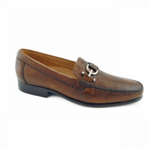 Alan Payne Mario Deerskin Bit Loafers Almond