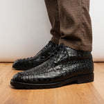 Marco Di Milano Martinelli Caiman Crocodile Chukka Boots Black