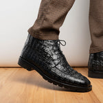 Marco Di Milano Martinelli Caiman Crocodile Chukka Boots Black