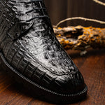 Marco Di Milano Martinelli Caiman Crocodile Chukka Boots Black