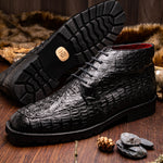 Marco Di Milano Martinelli Caiman Crocodile Chukka Boots Black
