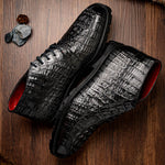 Marco Di Milano Martinelli Caiman Crocodile Chukka Boots Black