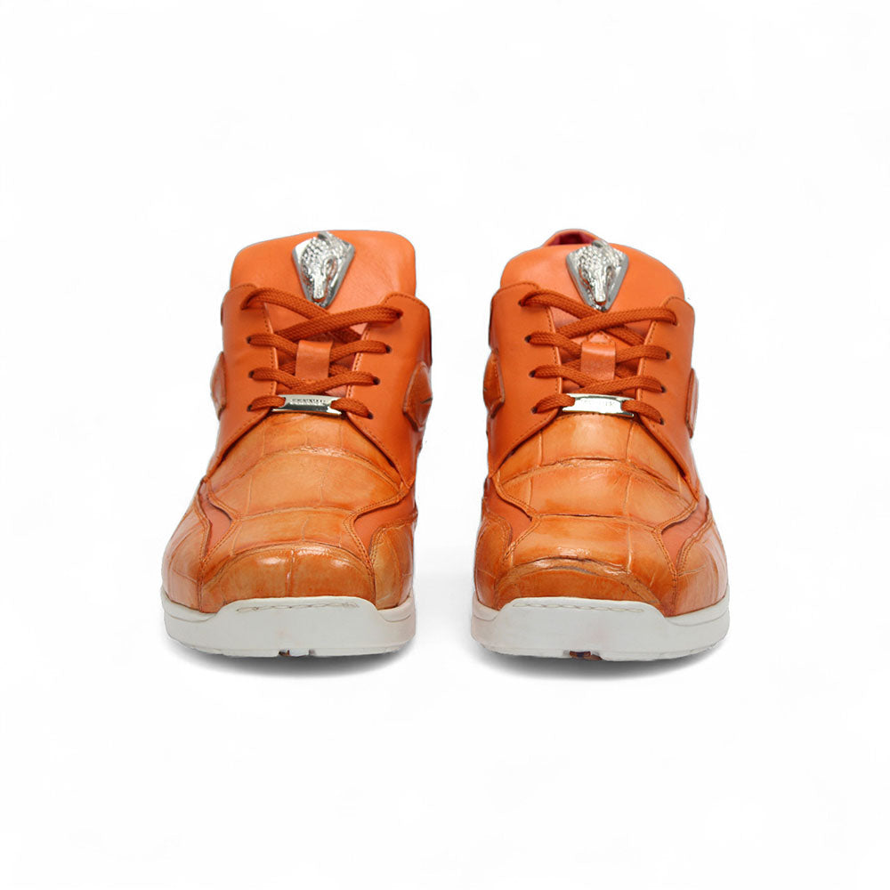 Fennix Mason Leather & Alligator Sneakers Orange