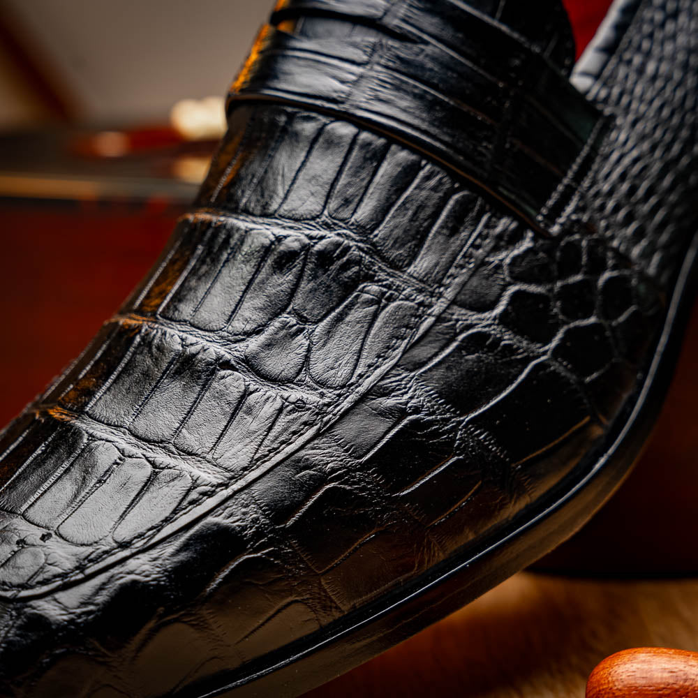 Marco Di Milano Matteo Alligator Penny Loafer Black