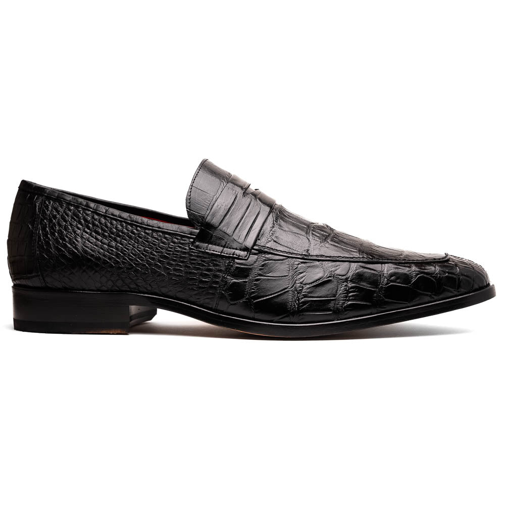 Marco Di Milano Matteo Alligator  Penny Loafer Black