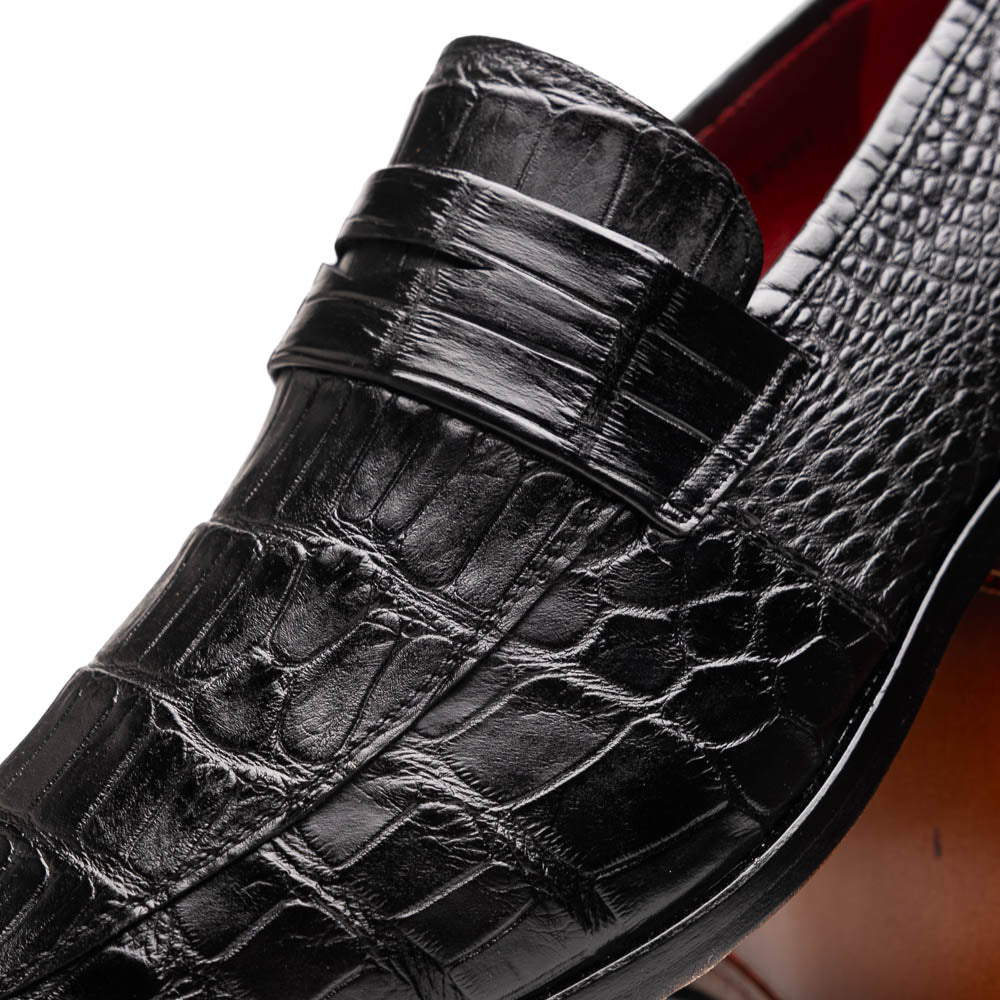Marco Di Milano Matteo Alligator Penny Loafer Black