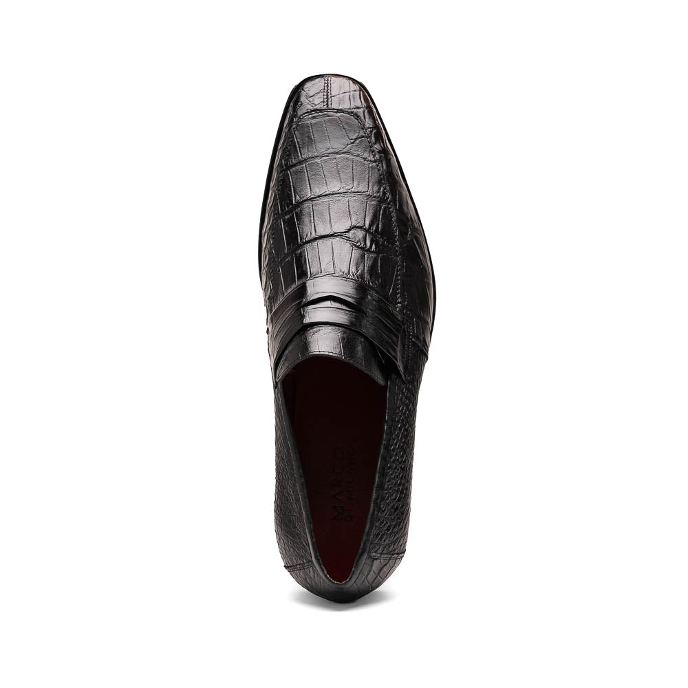 Marco Di Milano Matteo Alligator Penny Loafer Black