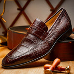 Marco Di Milano Matteo Alligator Penny Loafer Brown
