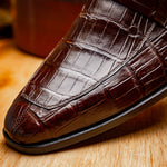 Marco Di Milano Matteo Alligator Penny Loafer Brown