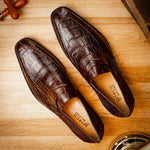 Marco Di Milano Matteo Alligator Penny Loafer Brown