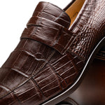 Marco Di Milano Matteo Alligator Penny Loafer Brown