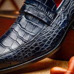 Marco Di Milano Matteo Alligator Penny Loafer Navy