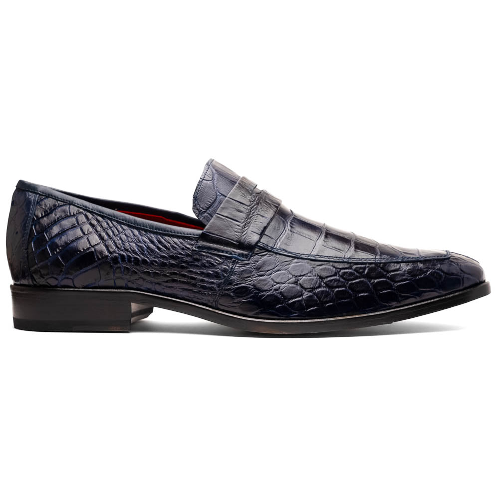 Marco Di Milano Matteo Alligator  Penny Loafer Navy