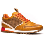 Zelli Matteo Calfskin / Perforated Suede Sneakers Mustard (65-224-MUS)