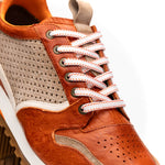 Zelli Matteo Calfskin / Perforated Suede Sneakers Burnt Orange (65-224-ORN)