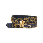 Mauri 0100/35 Alligator / Gobelins Fabric Belt Black