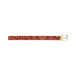 Mauri 0100/35 Alligator / Gobelins Fabric Belt Red